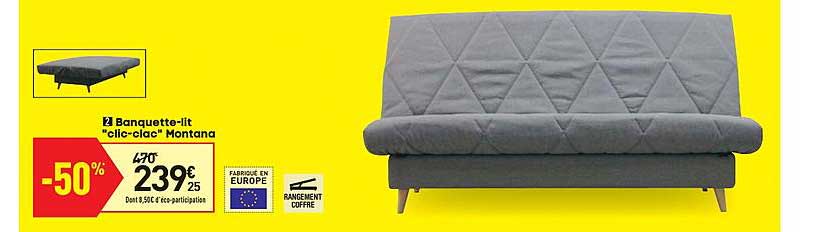 banquette lit clic clac montana