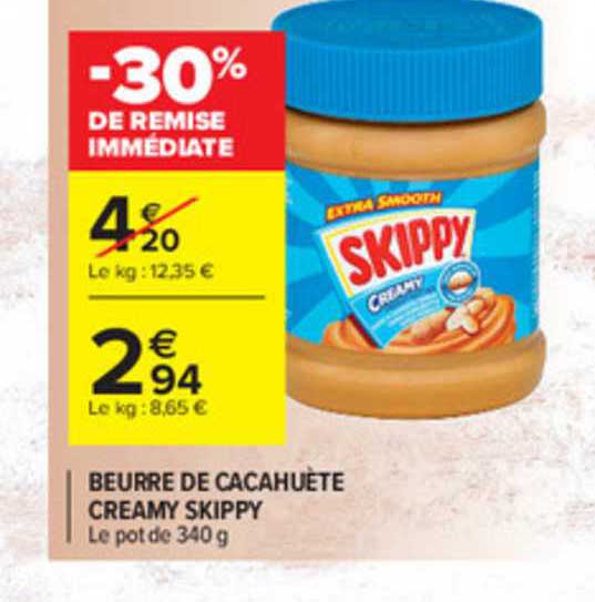 beurre de cacahuète creamy skippy
