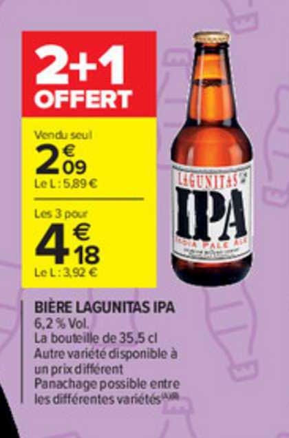 bière lagunitas ipa 2+1 offert