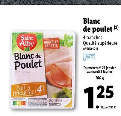 blanc de poulet saint alby