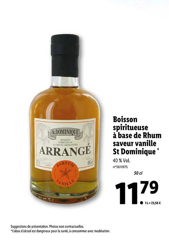 boisson spiritueuse à base de rhum saveur vanille st dominique