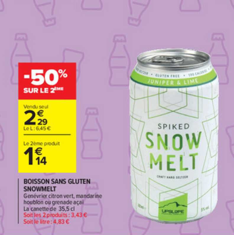 boissons sans gluten snowmelt -50% sur le 2ème