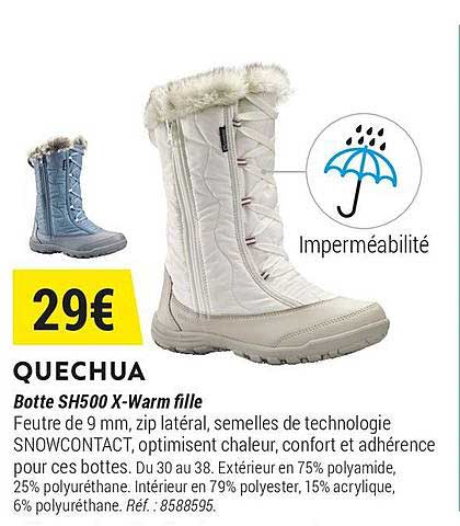 botte sh500 x warm fille quechua