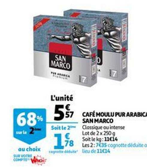 café moulu pur arabica san marco