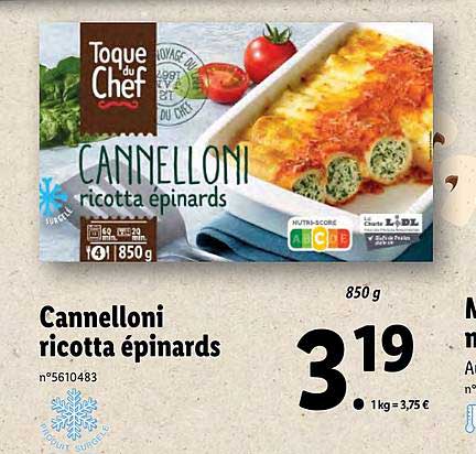 Cannelloni Ricotta épinards Toque Du Chef