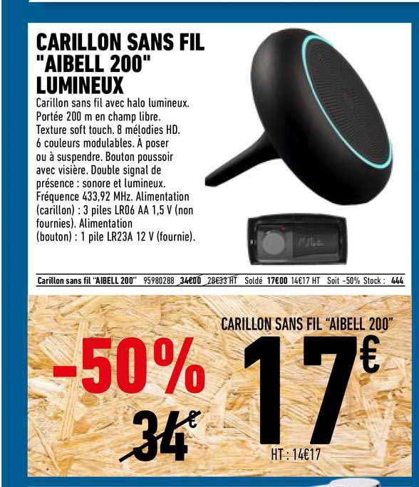 Carillon Sans Fil "aibell 200" Lumineux