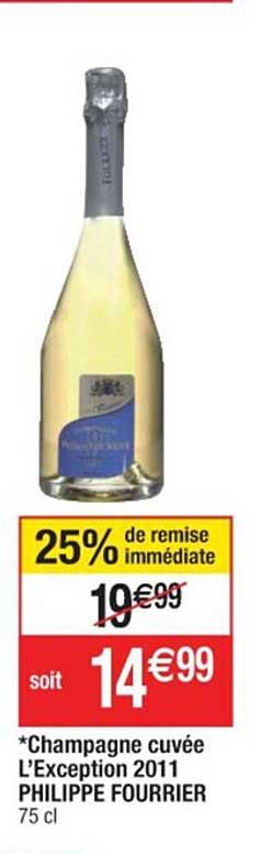champagne cuvée l'exception 2011 philippe fourrier