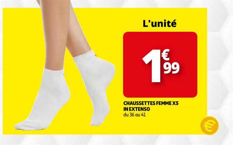 chaussettes femme x 5 in extenso