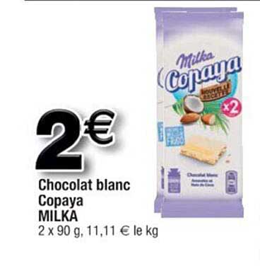 chocolat blanc copaya milka