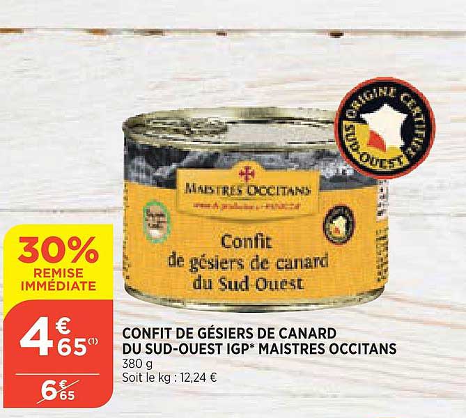 confit de gésiers de canard du sud-ouest igp maistres occitans