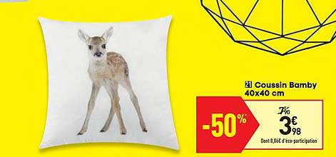 coussin bamby 40x40 cm