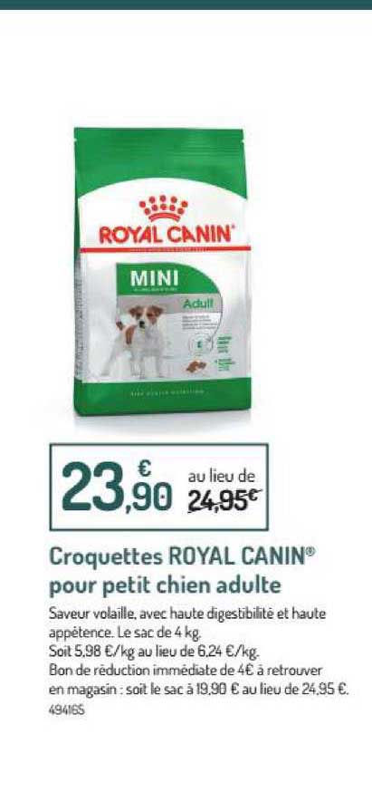 croquettes royal canin pour petit chien adulte