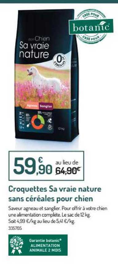 croquettes sa vraie nature sans céréales pour chien