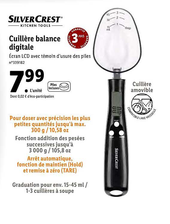cuillère balance digitale silver crest