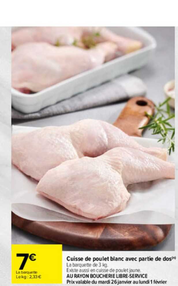 Cuisse De Poulet Blanc Avec Partie De Dos