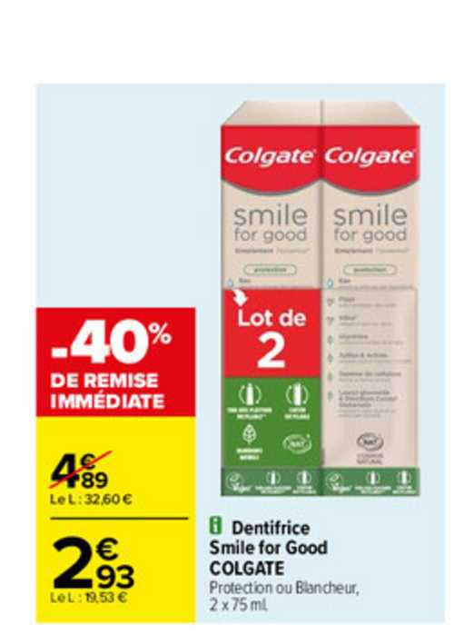Dentifrice Smile For Good Colgate