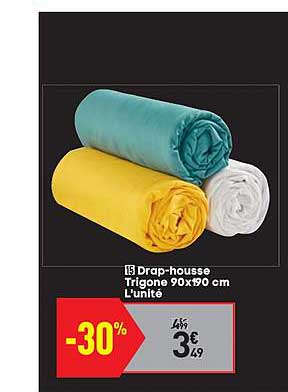 drap housse trigone 90x190 cm