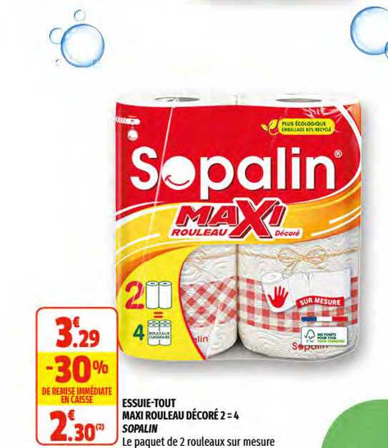 Essuie Tout Maxi Rouleau Décoré 2 = 4 Sopalin