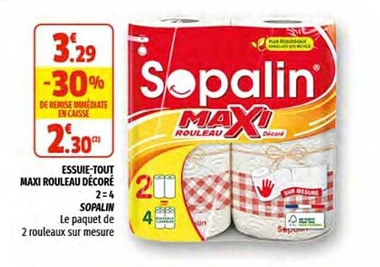 Essuie Tout Maxi Rouleau Décoré 2 = 4 Sopalin