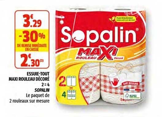 essuie tout maxi rouleau décoré 2 = 4