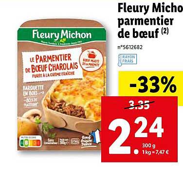 fleury michon parmentier de bœuf