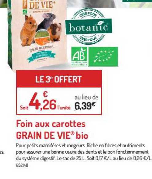 Foin Aux Carottes Grain De Vie Bio