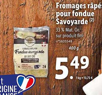 Fromages Râpé Pour Fondue Savoyarde