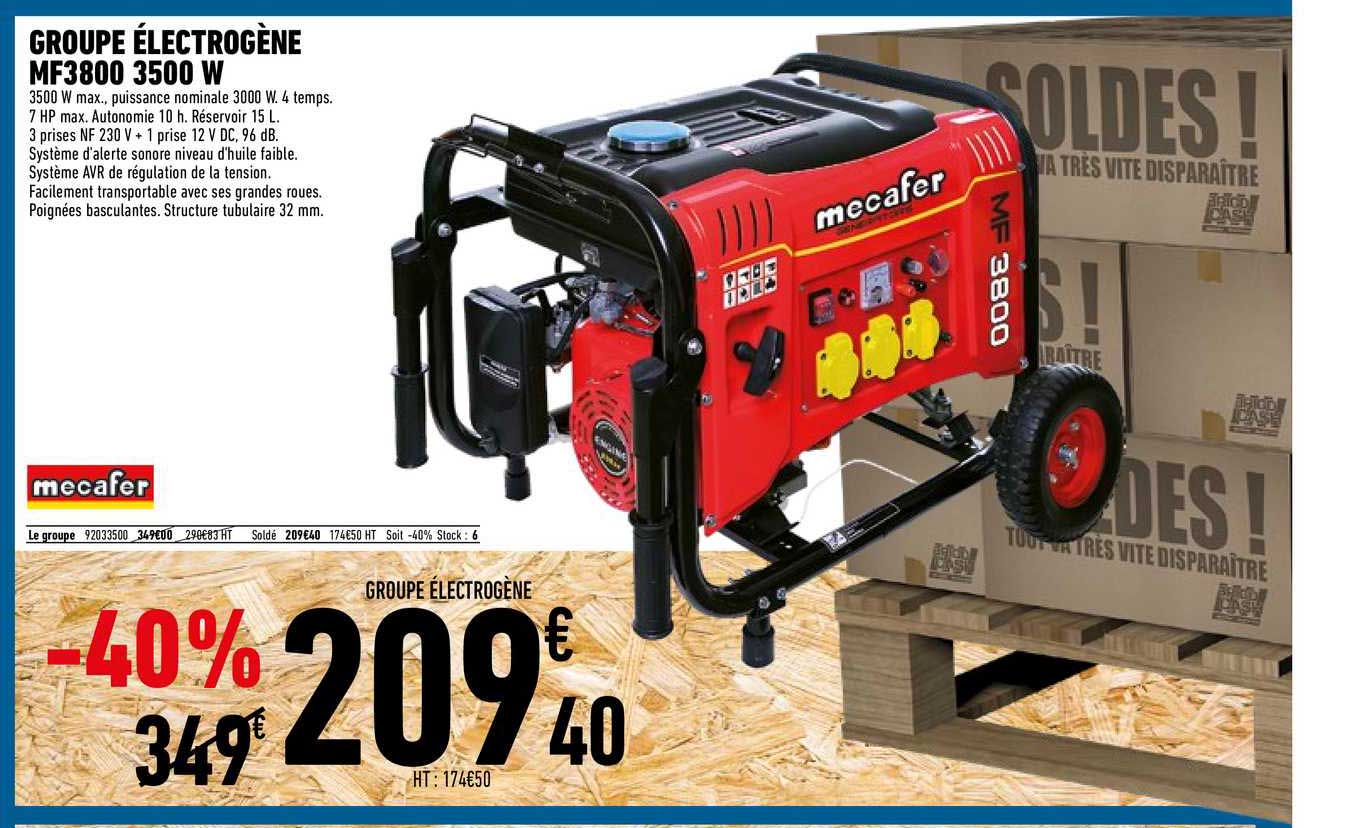 groupe électrogène mf3800 3500 w mecafer