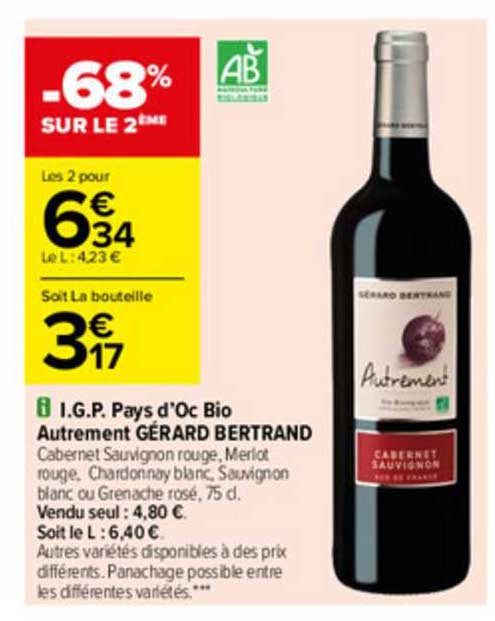 i.g.p. pays d'oc bio autrement gérard bertrand