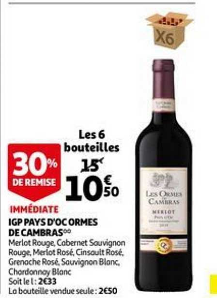igp pays d'oc ormes de cambras merlot