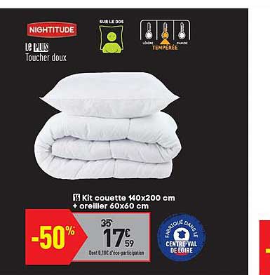 kit couette 140x200 cm + oreiller 60x60 cm