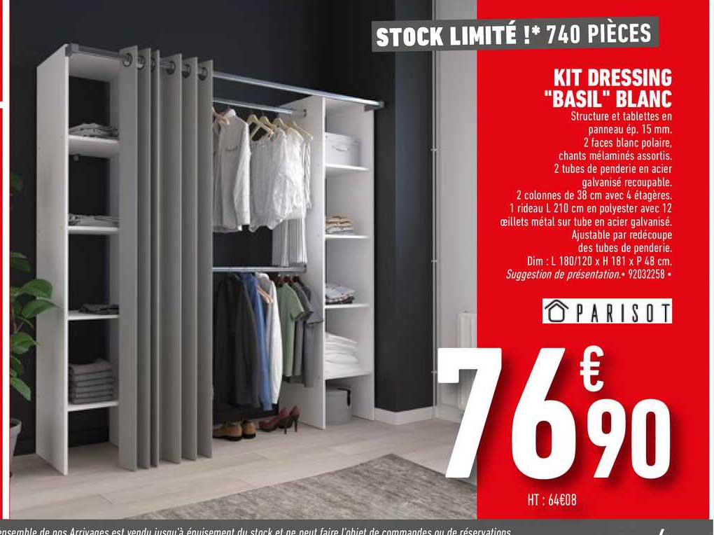 kit dressing "basil" blanc parisot