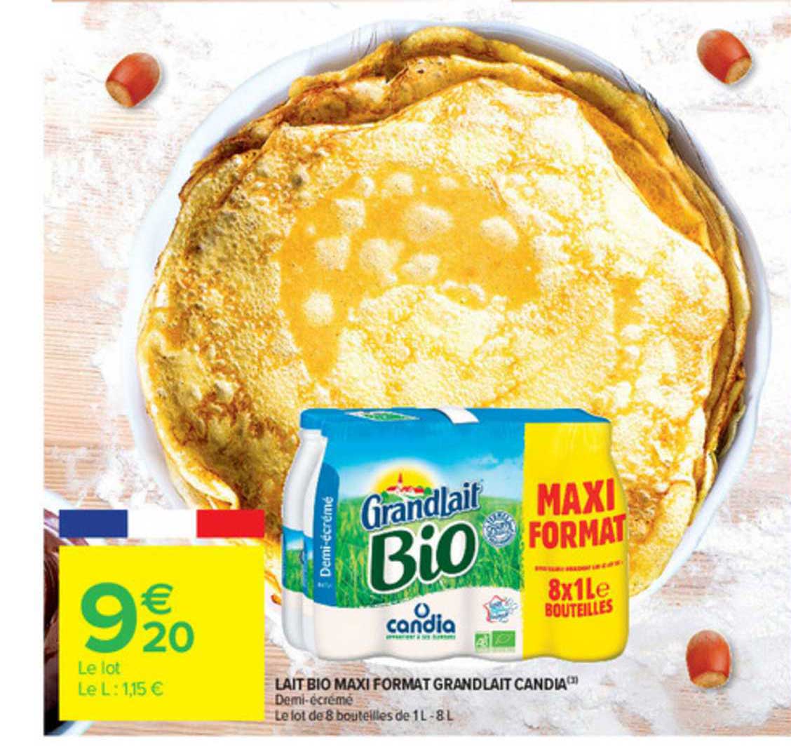lait bio format grandlait candia