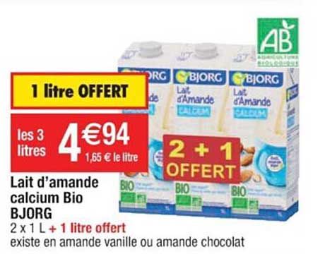 lait d'amande calcium bio bjorg