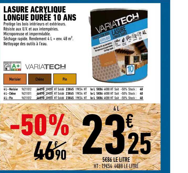lasure acrylique longue durée 10 ans variatech