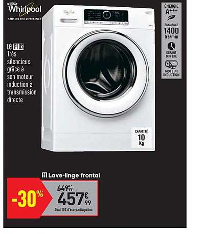 lave linge frontal whirlpool
