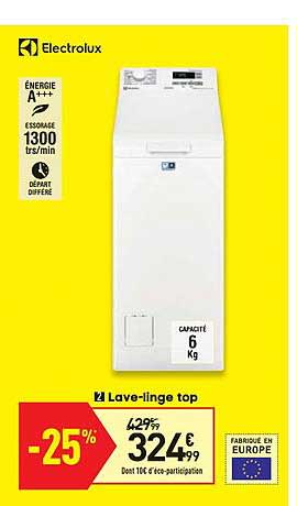 lave linge top electrolux