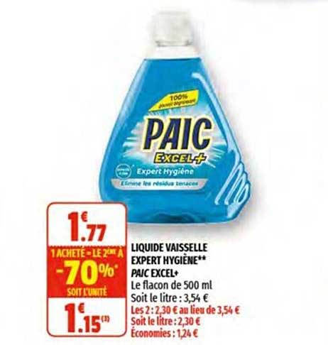 liquide vaisselle expert hygiène paix excel+