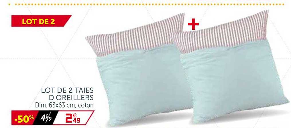 lot de 2 taies d'oreillers