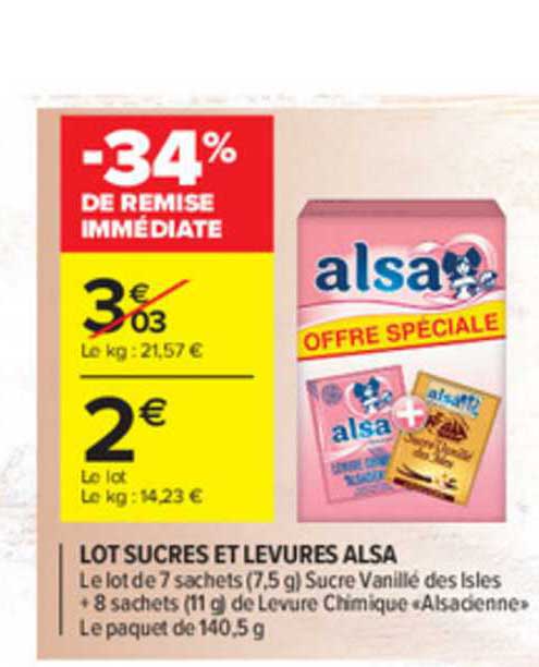lot sucres et levures alsa