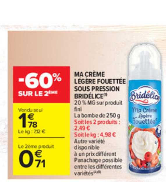 ma crème légère fouettée sous pression bridélice