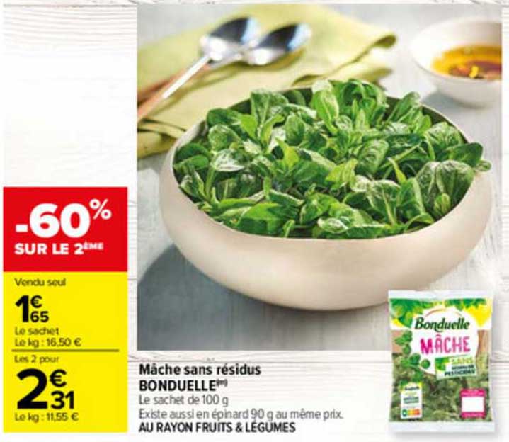 mâche sans résidus bonduelle