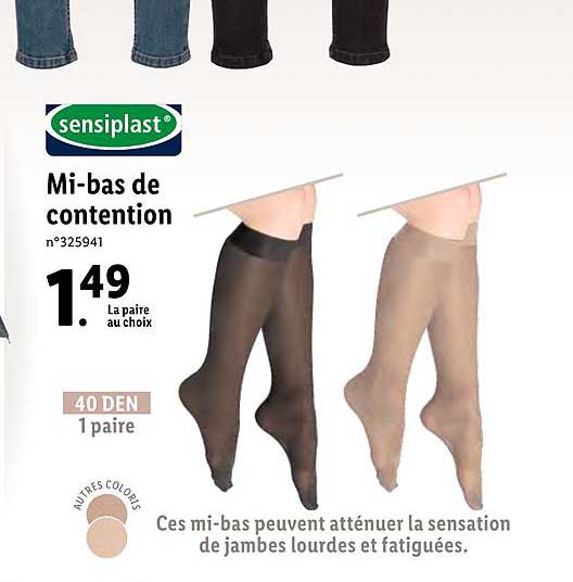 mi-bas de contention sensiplast