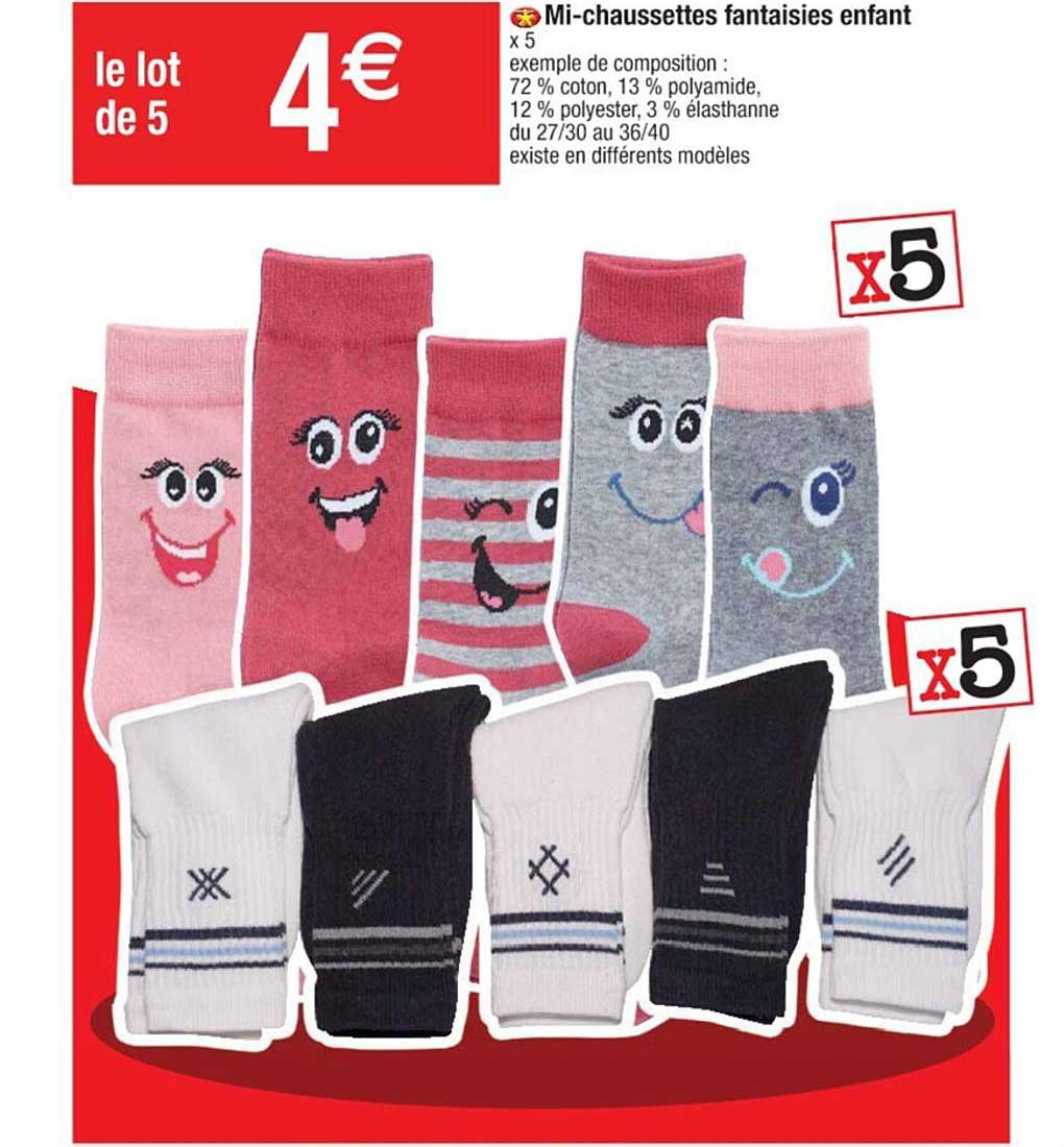 mi-chaussettes fantaisies enfant