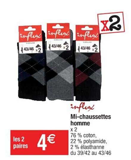 Mi-chaussettes Homme Influx