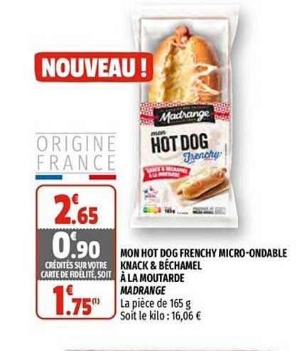 mon hot dog frenchy micro-ondable knack & béchamel à la moutarde madrange