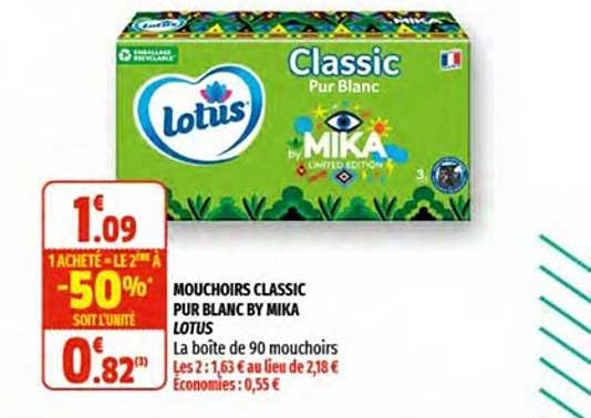 mouchoirs classic pur blanc by mika lotus