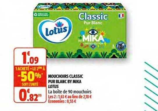 mouchoirs classic pur blanc by mika