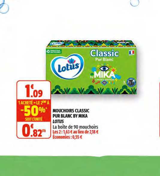 Mouchoirs Classic Pur Blanc By Mika