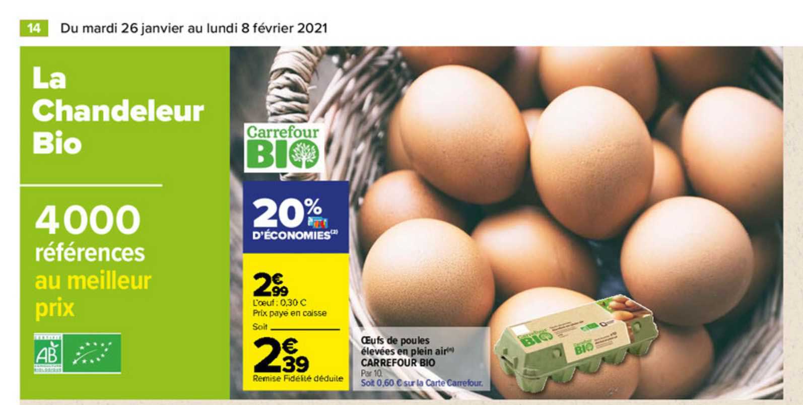 oeufs de poules élevées en plein air carrefour bio
